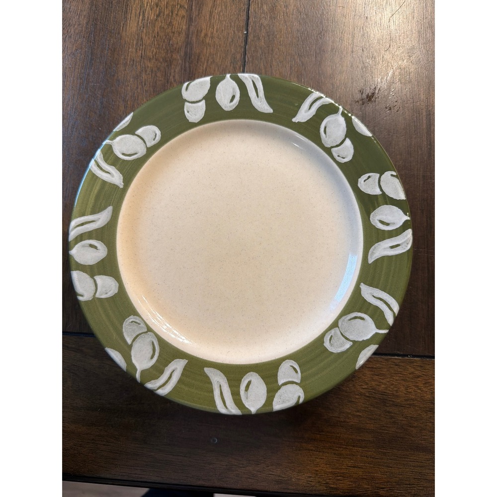 Set of 4 Vintage Pier 1 Italy Handpainted Olive Branch Salad Plates